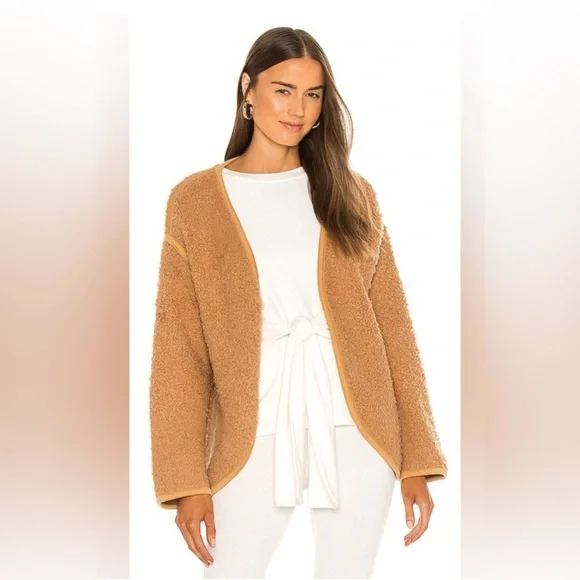 Monrow Wool Camel Teddy Jacket - size S - Picture 1 of 11